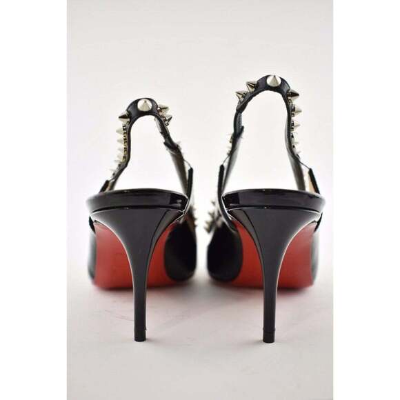 Christian Louboutin Brigadine 70 Black Patent PVC Slingback Spike Heel Pump 36.5 - Picture 10 of 10
